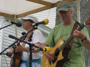 We're onstage at the Willow Folk Fest.